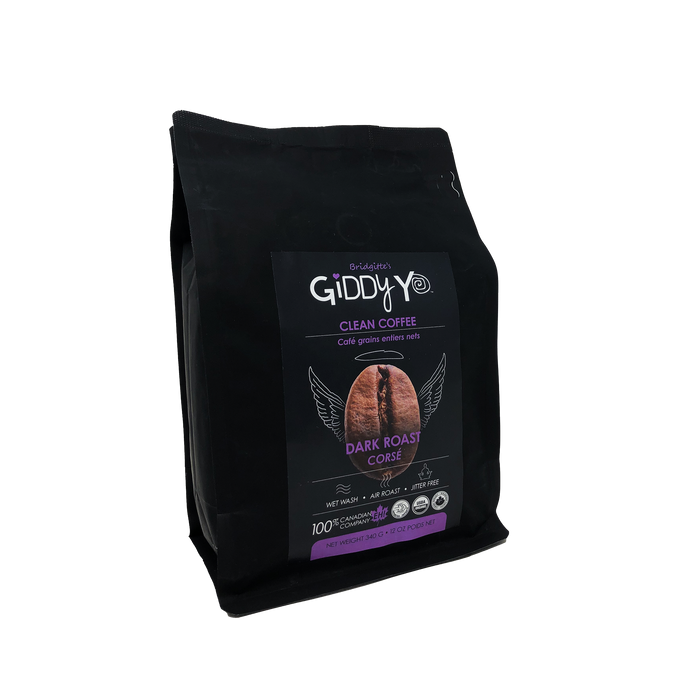 GIDDY YO - Organic Clean Beans - Dark Roast, 340 g