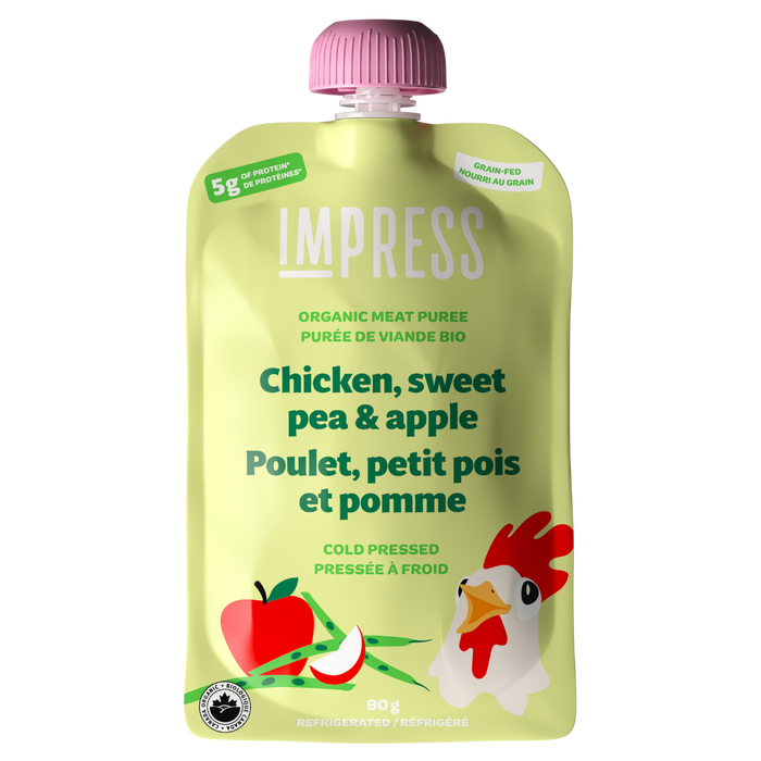 Impress Foods - Pouch Chicken Sweet Pea Apple, 90 g