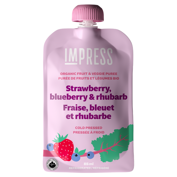 Impress Foods - Pouch - Strawberry Blueberry Rhubarb, 85 mL