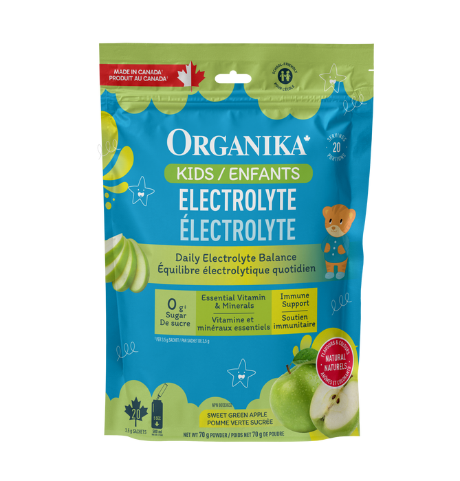 Organika - Kids Electrolytes - Green Apple, 70 g
