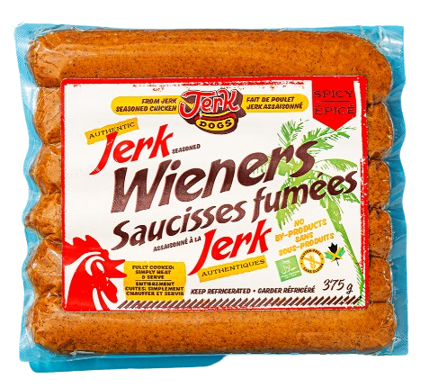 Jerk Dogs - Jerk Chicken Hot Dogs - Spicy, 375 g