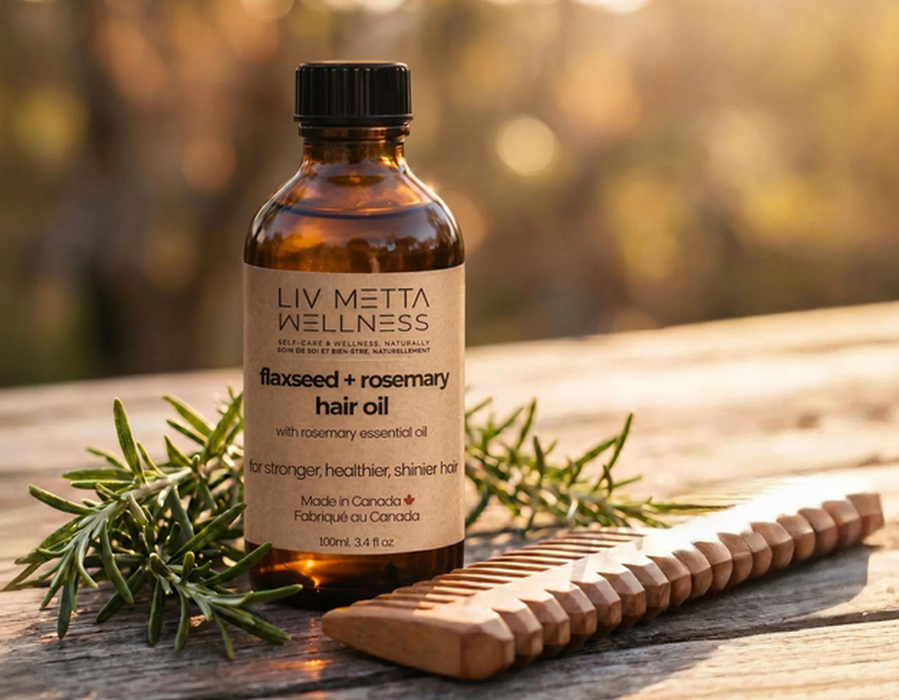 Liv Metta Wellness - Flaxseed + Rosemary Hair Oil, 100 mL