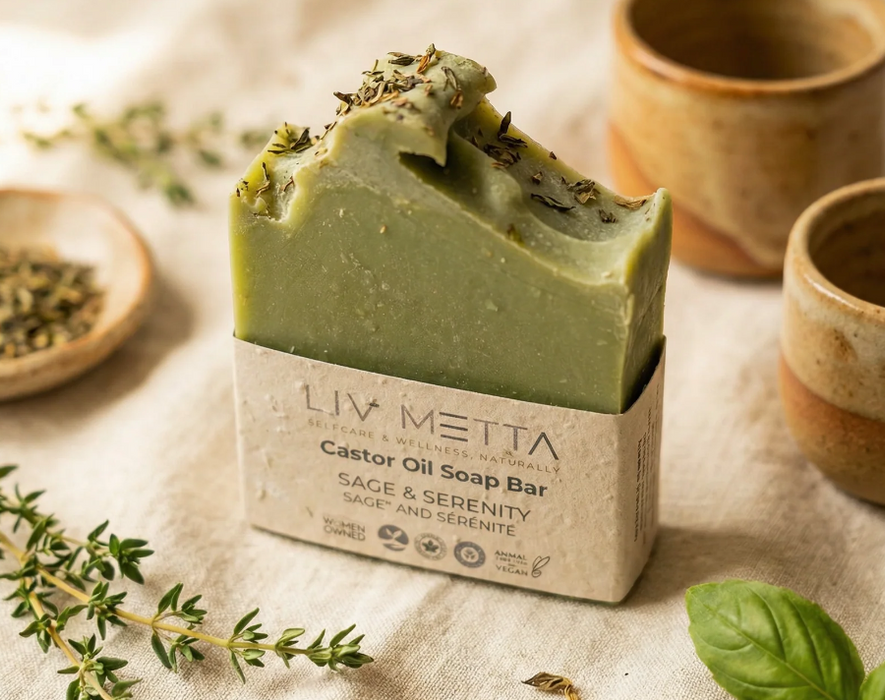 Liv Metta Wellness - Sage & Serenity Castor Oil Soap, 125 g