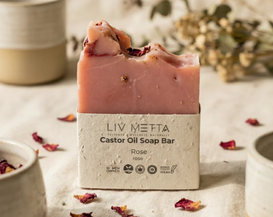 Liv Metta Wellness - Rose Clay Castor Oil Soap, 125 g