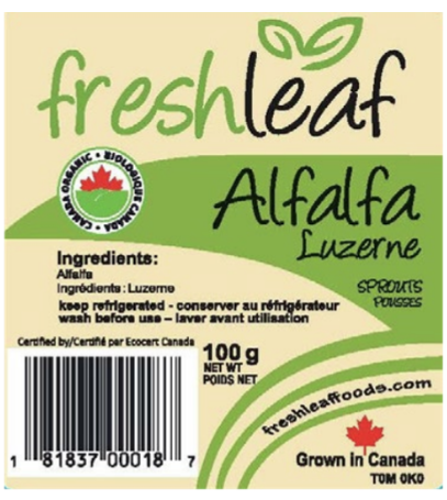Fresh Leaf Foods - Sprouts - Alfalfa, 100 g