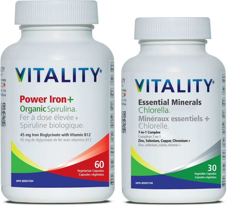 Vitality Products - BOGO Power Iron + Essential Min, 60+30 Vcaps