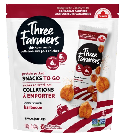 Three Farmers - BBQ Chickpeas, 5x28 g