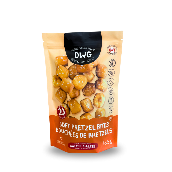 Delicious  Without Gluten - Gluten-Free Soft Pretzel Bites, 185 g