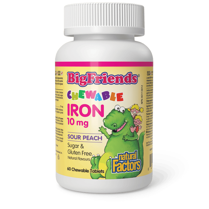 Natural Factors - Big Friends Iron 10 mg, 60 Chewables