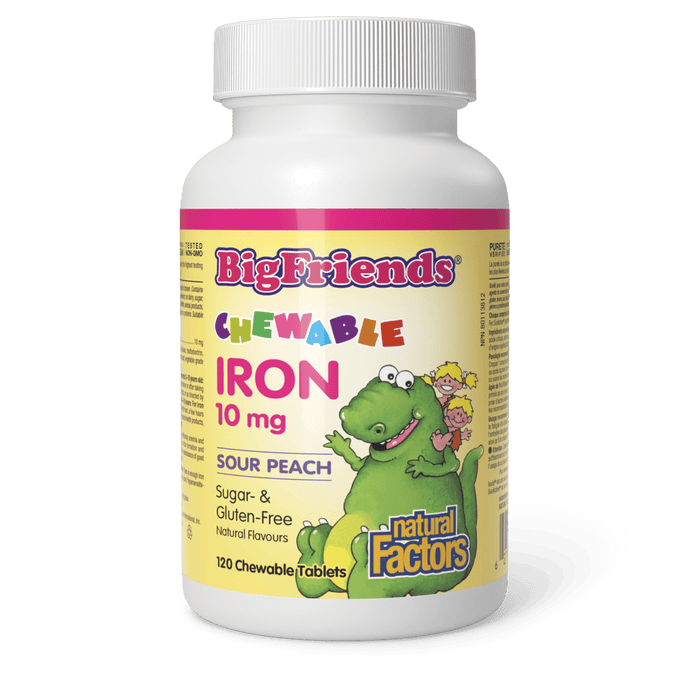 Natural Factors - Iron 10 mg Big Friends, 120 Chewables