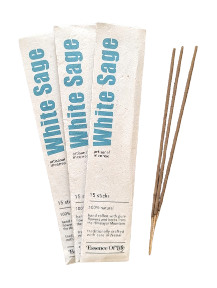 Essence of Life Organics - White Sage Stick Incense, 15 Count