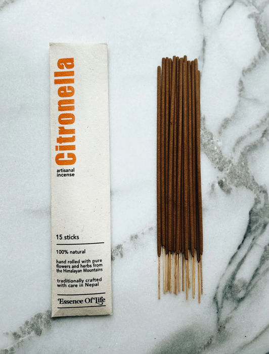 Essence of Life Organics - Citronella Stick Incense, 15 Count