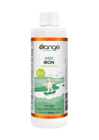 Orange Naturals - Kids Iron - Liquid - Green Apple, 300 mL