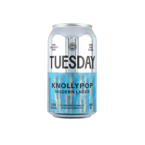 Tuesday Brewing - Knollypop Lager Dealcoholized Beer, 355 mL