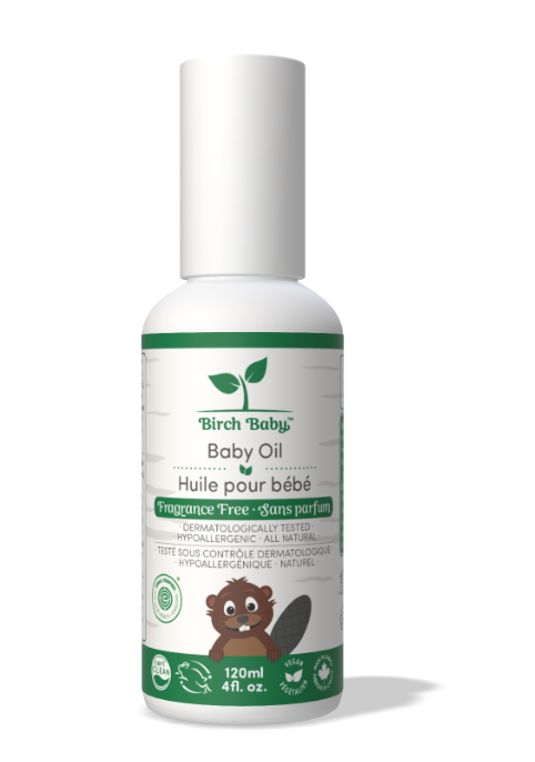 Birch Babe - Baby Oil - Fragrance Free, 120 mL