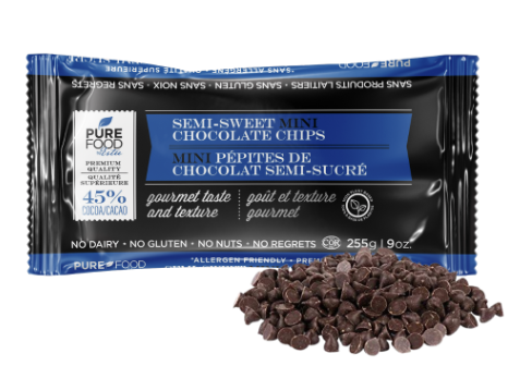 Pure Food by Estee - Vegan Semi-Sweet Mini Chocolate Chips, 255 g