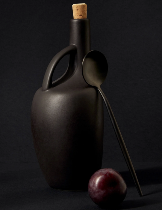 Gharyan Stoneware - Stoneware Oil Bottle Canard - Black, Each