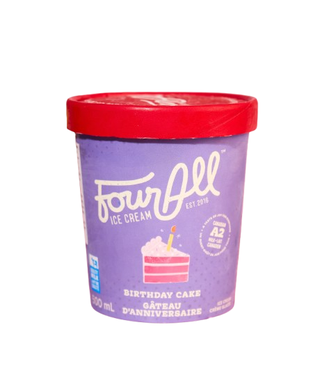 Four All Ice Cream - Birthday Cake Ice Cream, 500 mL
