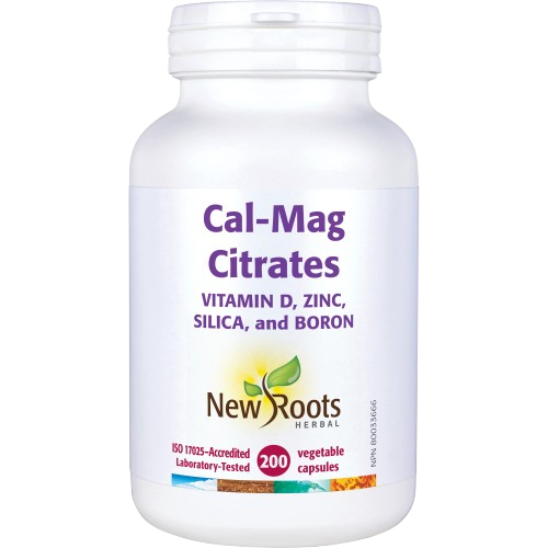 New Roots Herbal - Cal-Mag Citrates Vitamin D, Zinc, Silica, Boron, 200 Capsules