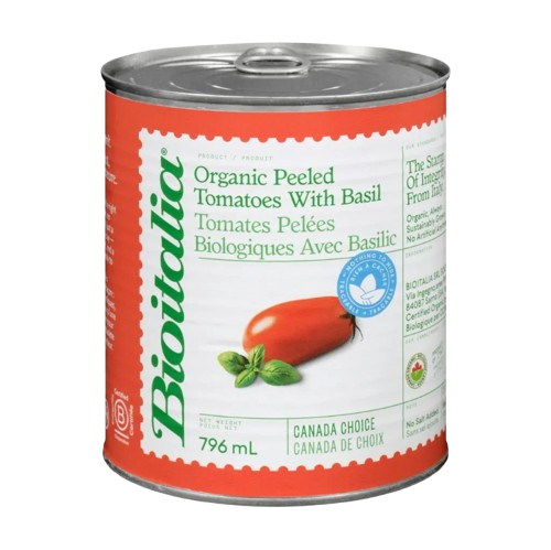 Bioitalia - Organic Peeled Tomatoes with Basil, 796 mL