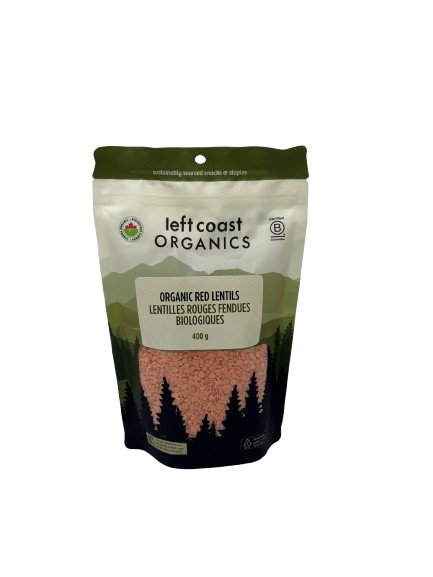Left Coast Organics - Red Split Lentils, 400 g