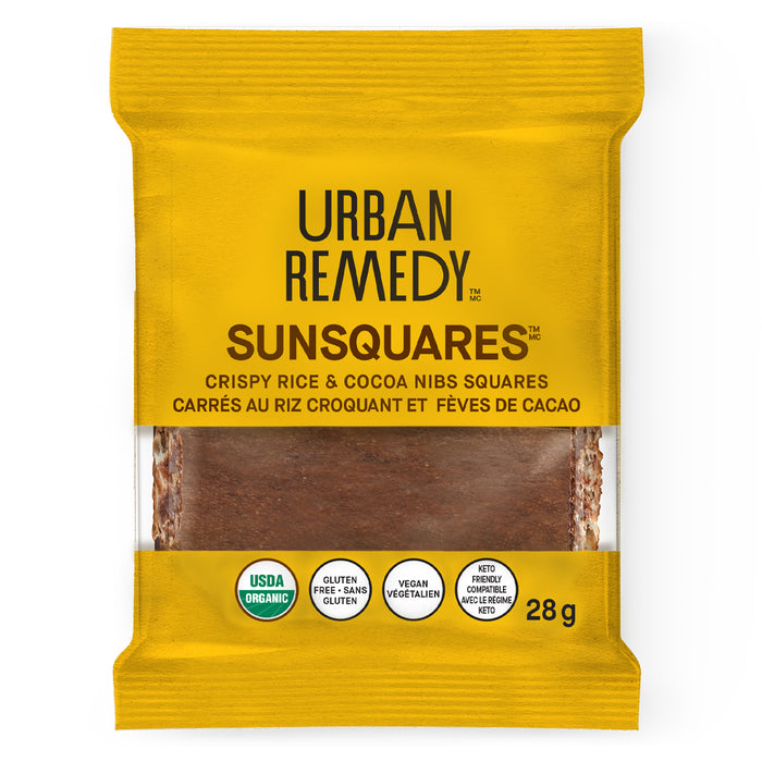 Urban Remedy - Square Crispy Rice & Cocoa Nibs, 28 g