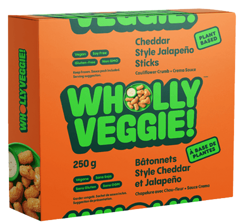 Wholly Veggie - Plant Based Chedd Jalap Sticks, 250 g