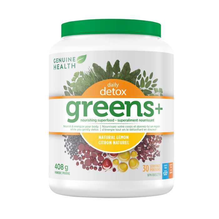 Genuine Health - Greens+ Detox Lemon, 408 g