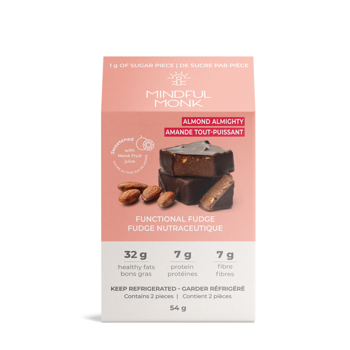 Mindful Monk - Dark Chocolate Almond Squares, 48 g