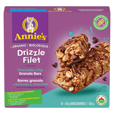 Annie's - Drizzle Chocolate Chip Granola Bars, 5 Count