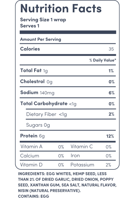 Egglife - Everything Bagel Egg White Wraps, 168 g