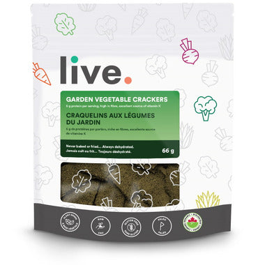 Live Organic Food Products Ltd - Garden Vegetable Crackers, 66 g