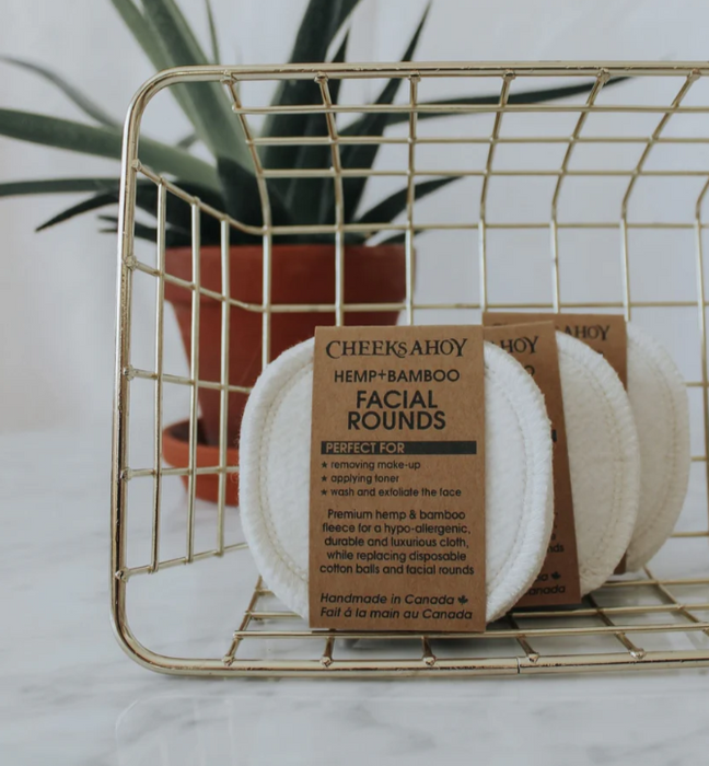 Cheeks Ahoy - Hemp + Bamboo Facial Rounds, Set of 6