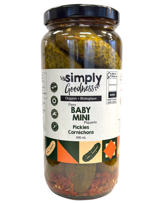 Simply Goodness - Organic Fiery Baby Dills, 500 mL
