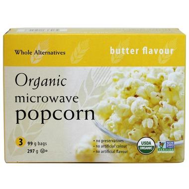 Whole Alternatives - Organic Microwave Butter Popcorn, 3x99 g