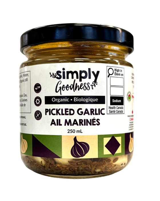 Simply Goodness - Organic Pickled Garlic, 250 mL