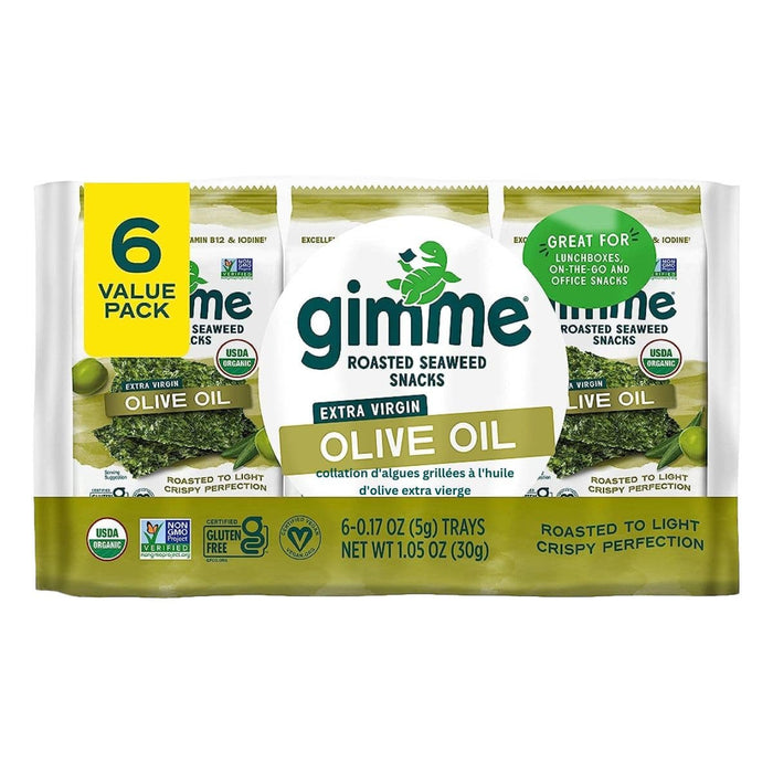 Gimme - Roasted Seaweed Snacks Olive Oil, 6x5 g