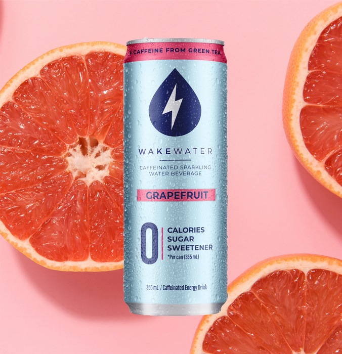 Wakewater - Caffeinated Sparkling Water - Grapefruit, 355 mL