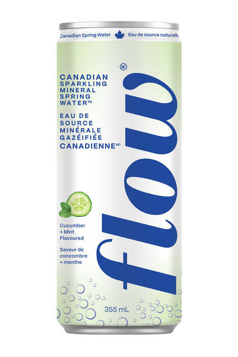 Flow - Sparkling Water - Cucumber Mint, 355 mL