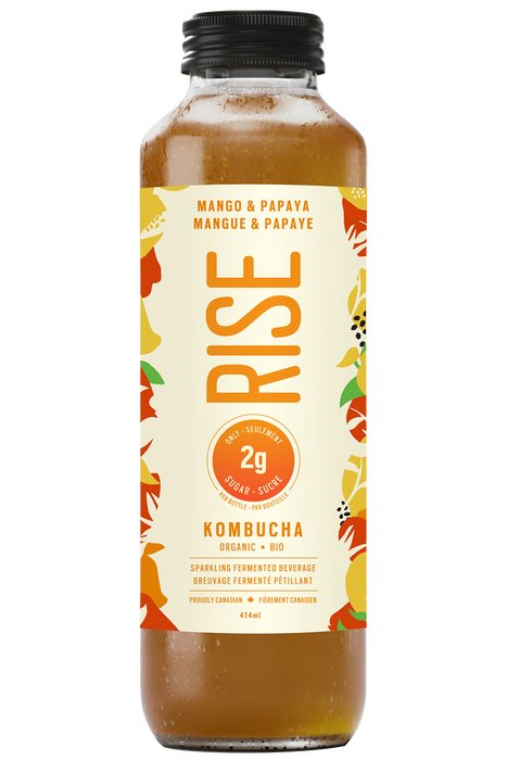Rise Kombucha - Mango & Papaya - Low Sugar, 1 L