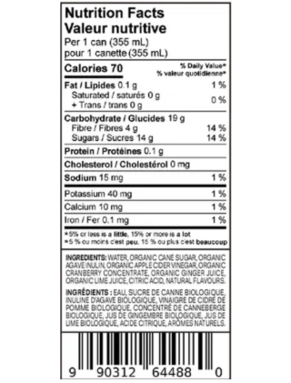 Gingerbug - Cranberry Ginger Ale, 355 mL