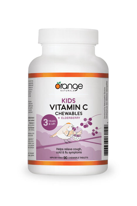 Orange Naturals - Kids Vitamin C + Elderberry, 90 Tabs