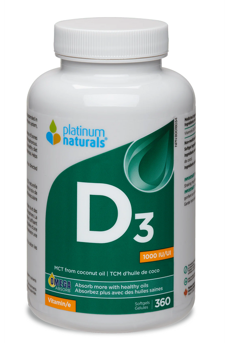 Platinum Naturals - Vitamin D3 1000IU, 360 SG