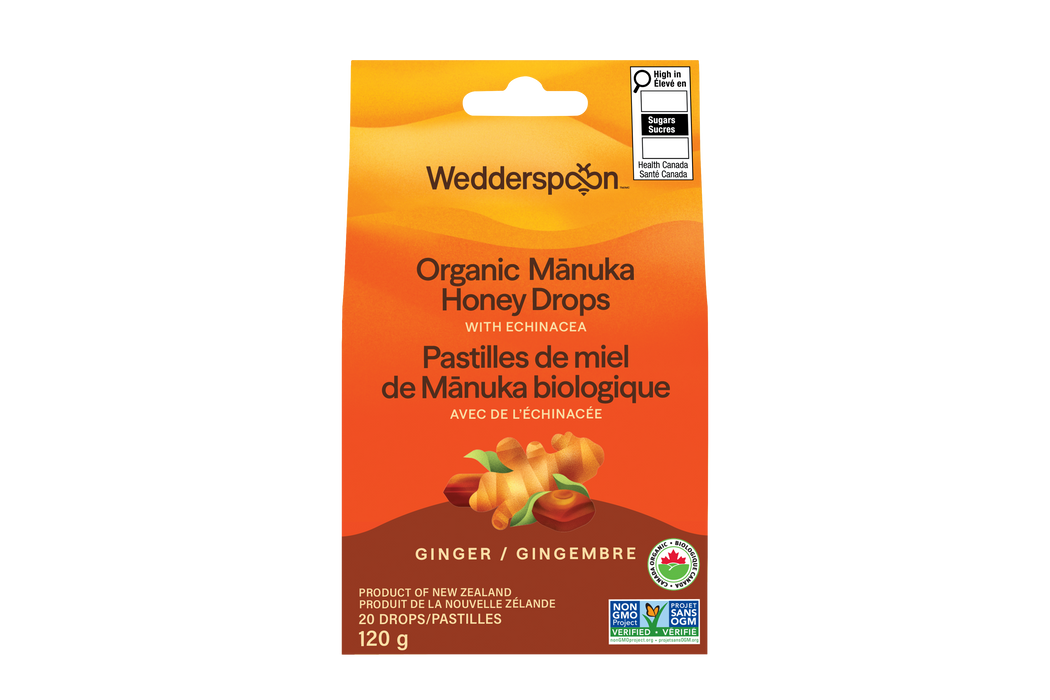 Wedderspoon - Org Manuka Ginger Honey Drops - 130 g