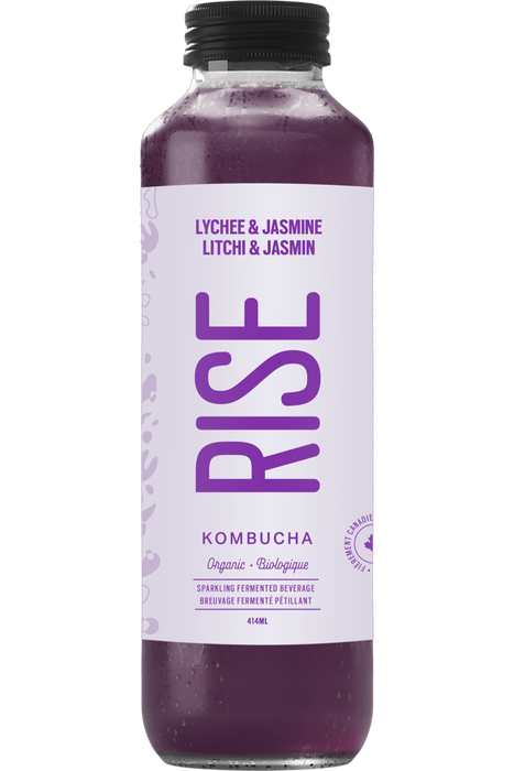 Rise Kombucha - Lychee & Jasmine, 414 mL
