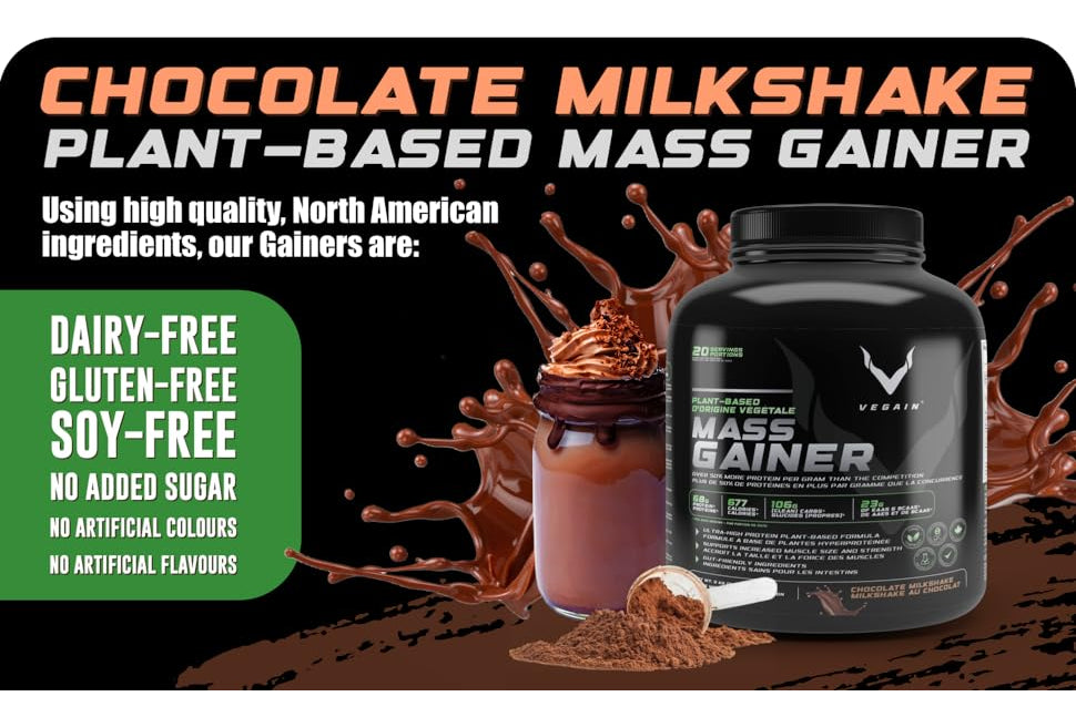 VEGAIN - Plant-Based Mass Gainer - Chocolate Milkshake, 3 kg