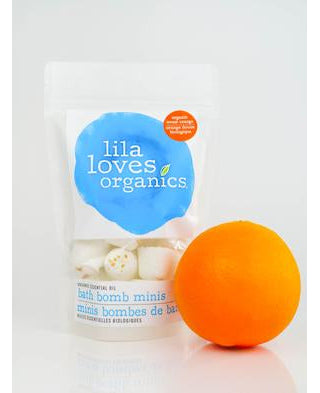 Lila Loves Organics Inc. - Organic Essential Oil Bath Bomb Kid Minis, Sweet Orange, 240 g