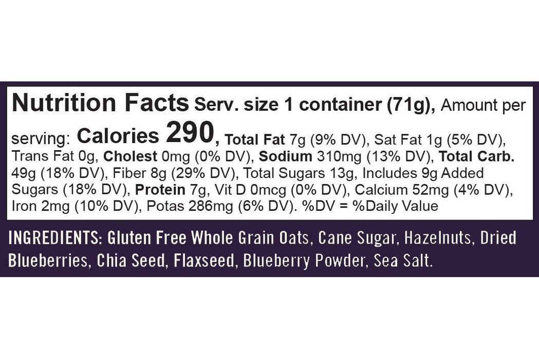 Bob's Red Mill - Gluten-Free Blueberry Hazelnut Oatmeal Cup, 71 g