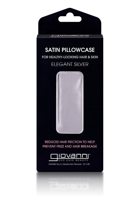 Giovanni - Elegant Silver Satin Pillowcase, Each