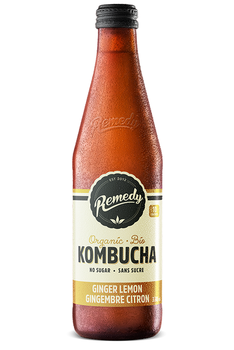 Remedy Drinks - Kombucha, Organic Ginger Lemon, 330 mL